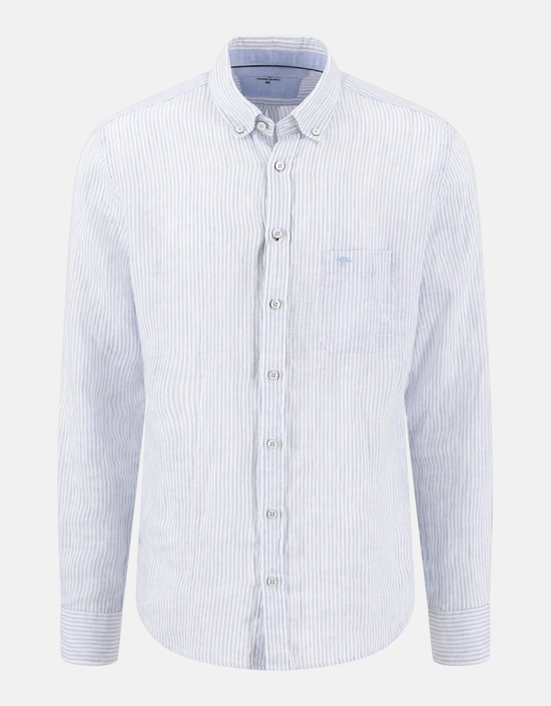 Bengal Stripe Pure Linen Button Down Shirt New Breeze