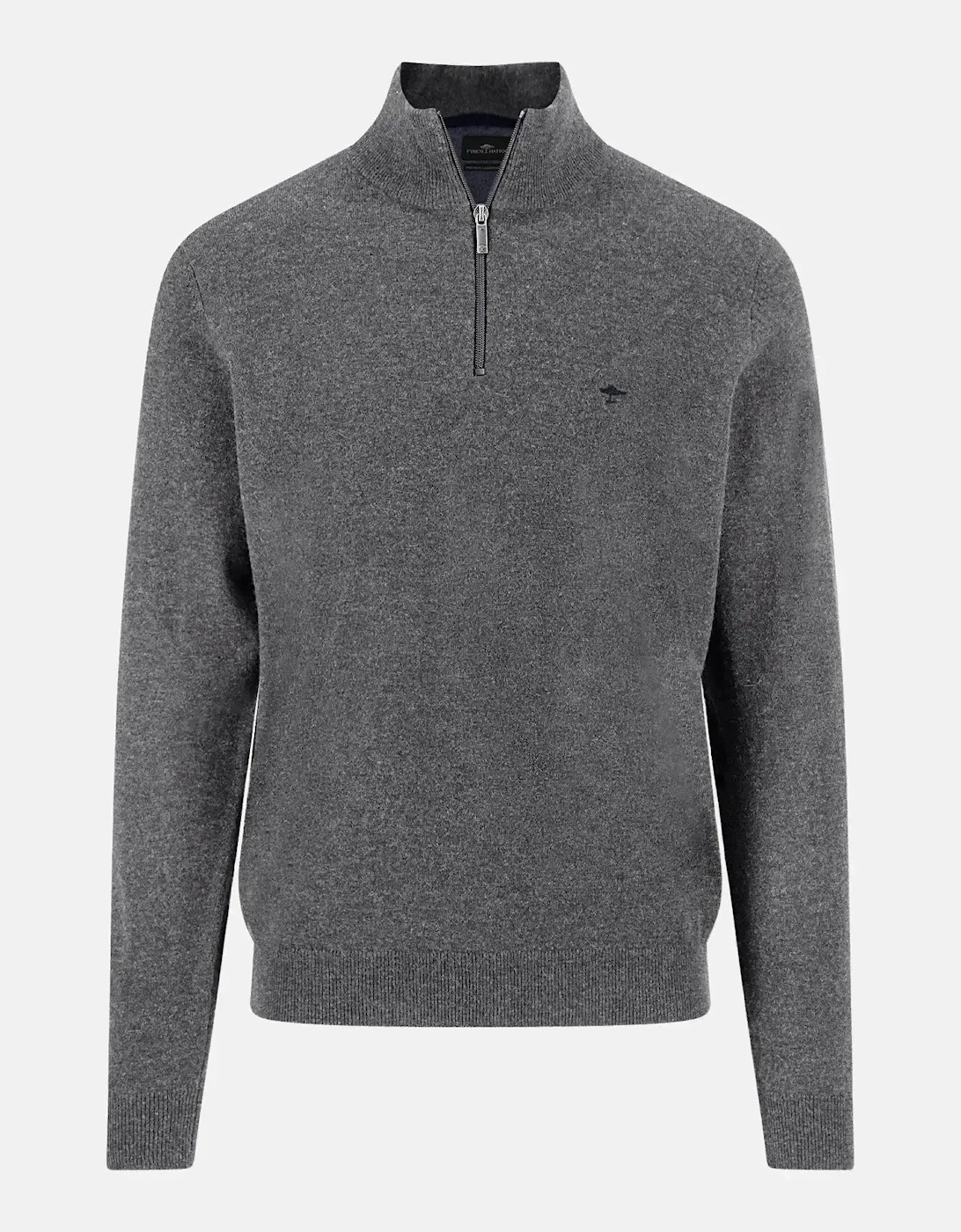 Pure Lambswool 1/4 Zip Knit Steel