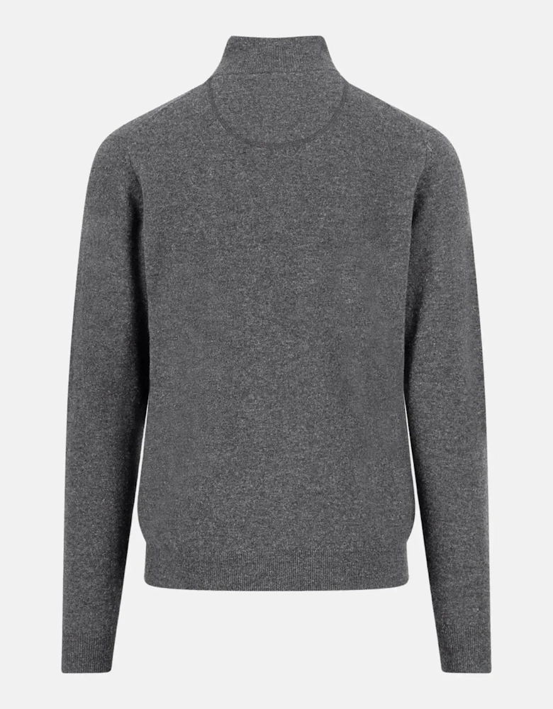 Pure Lambswool 1/4 Zip Knit Steel