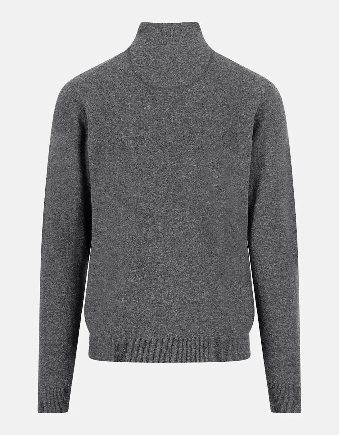 Pure Lambswool 1/4 Zip Knit Steel
