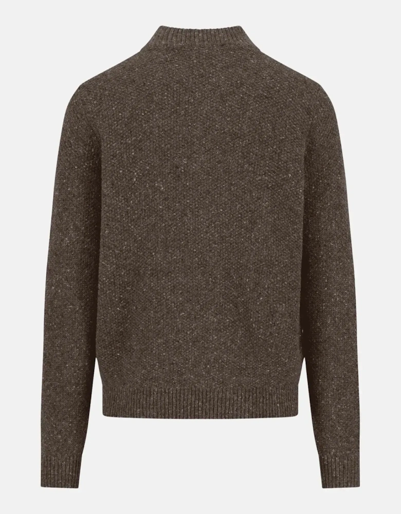 Donegal Wool 1/4 Zip Cable Knit Dark Chocolate