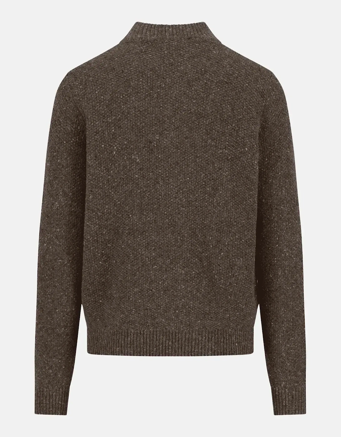 Donegal Wool 1/4 Zip Cable Knit Dark Chocolate