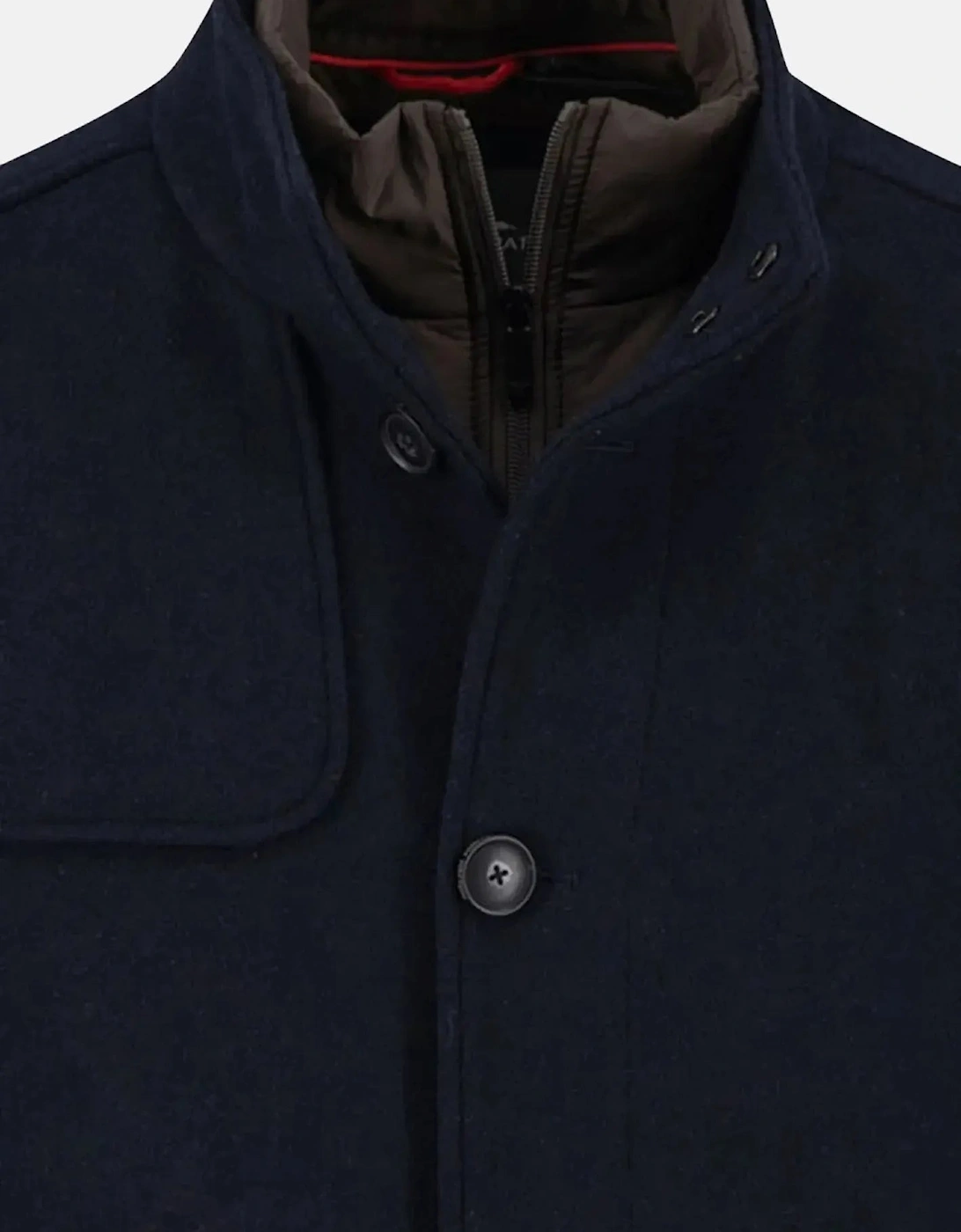 Standcollar Insert Wool Mix Coat Dark Navy