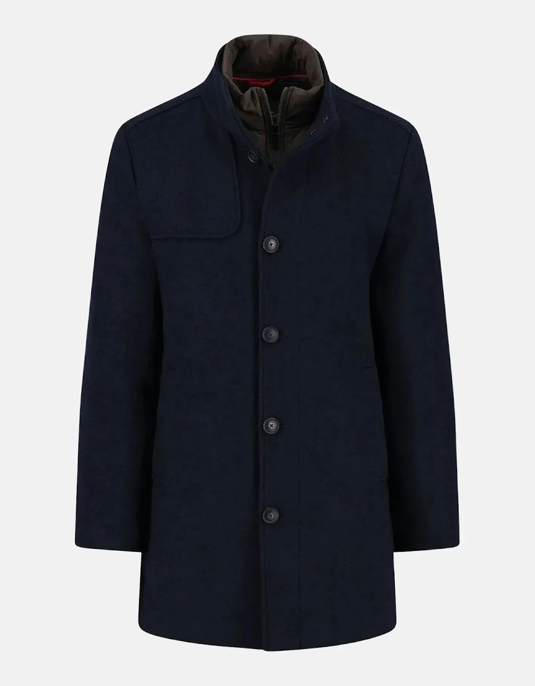 Standcollar Insert Wool Mix Coat Dark Navy