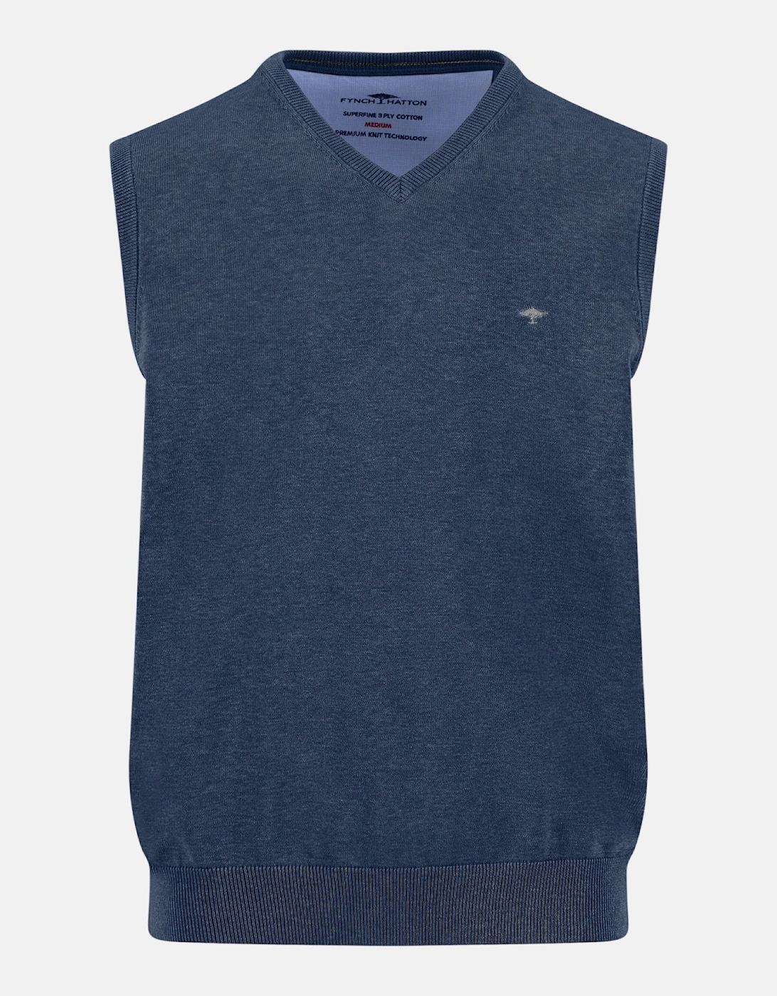 Superfine V-Neck Cotton Knit Vest Night