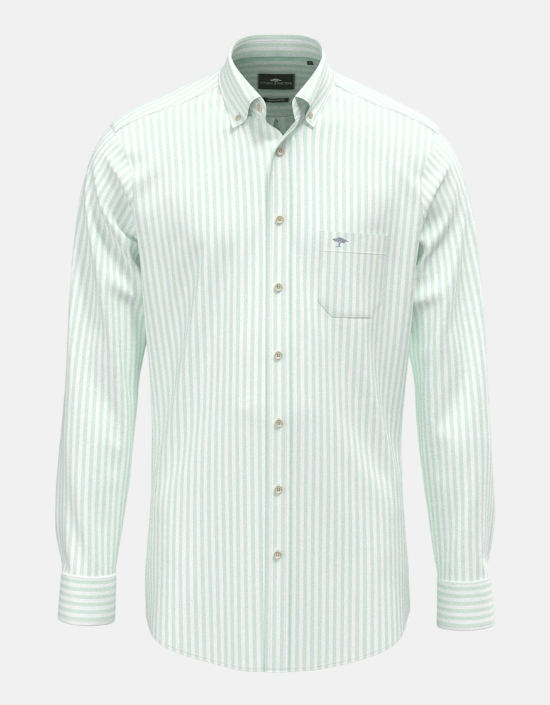 Cotton Oxford Stripe Button Down Shirt Mint