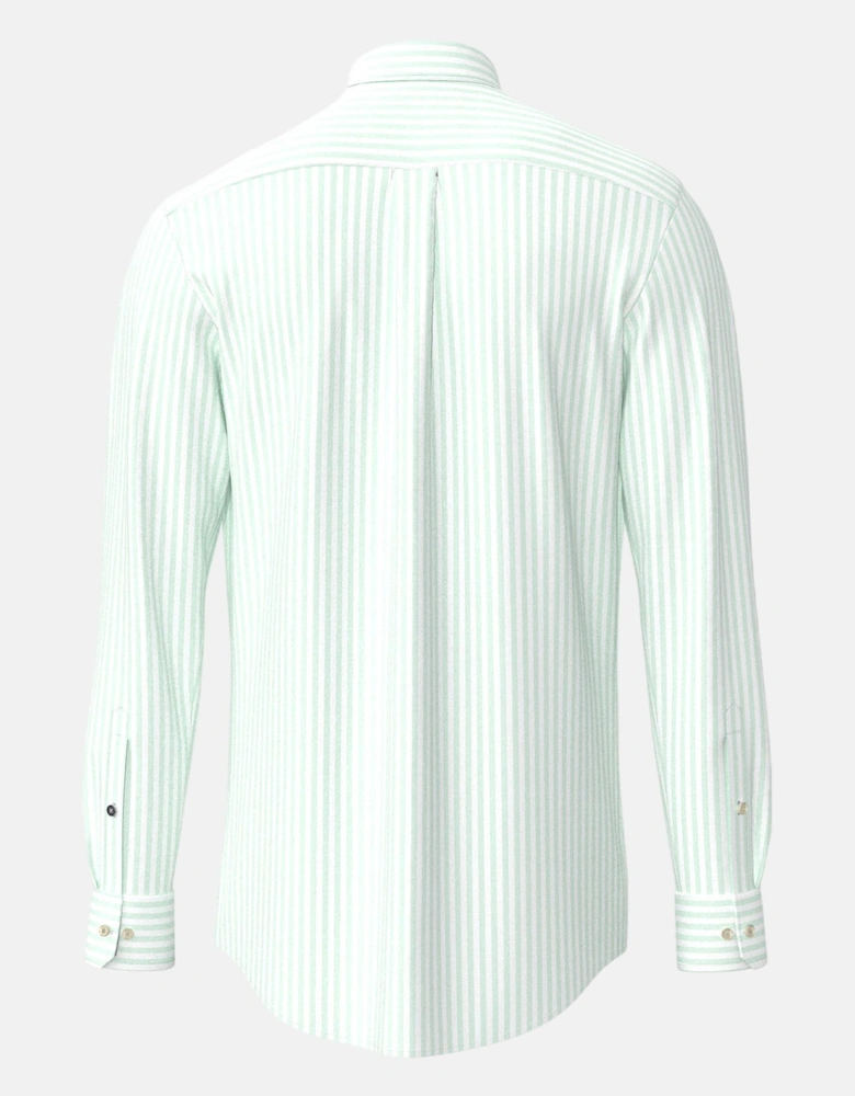 Cotton Oxford Stripe Button Down Shirt Mint