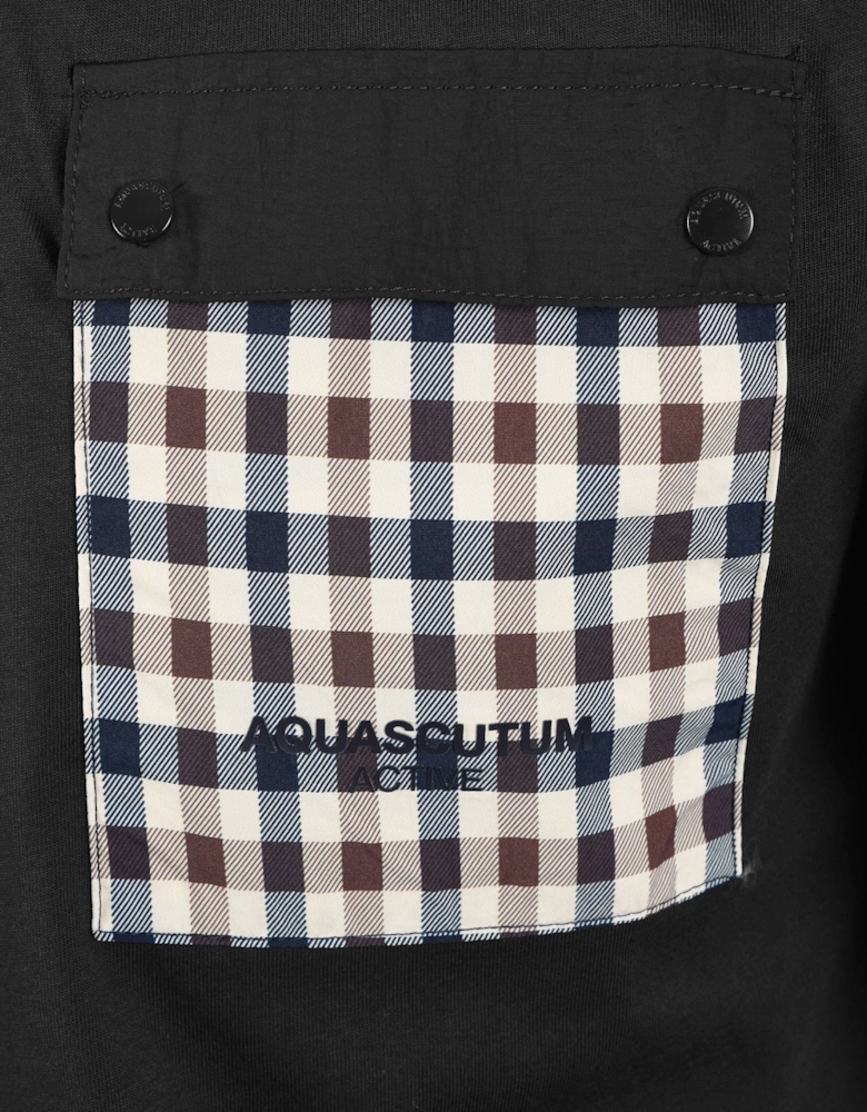 AQUASCUTUM TECH POCKET T-SHIRT BLACK
