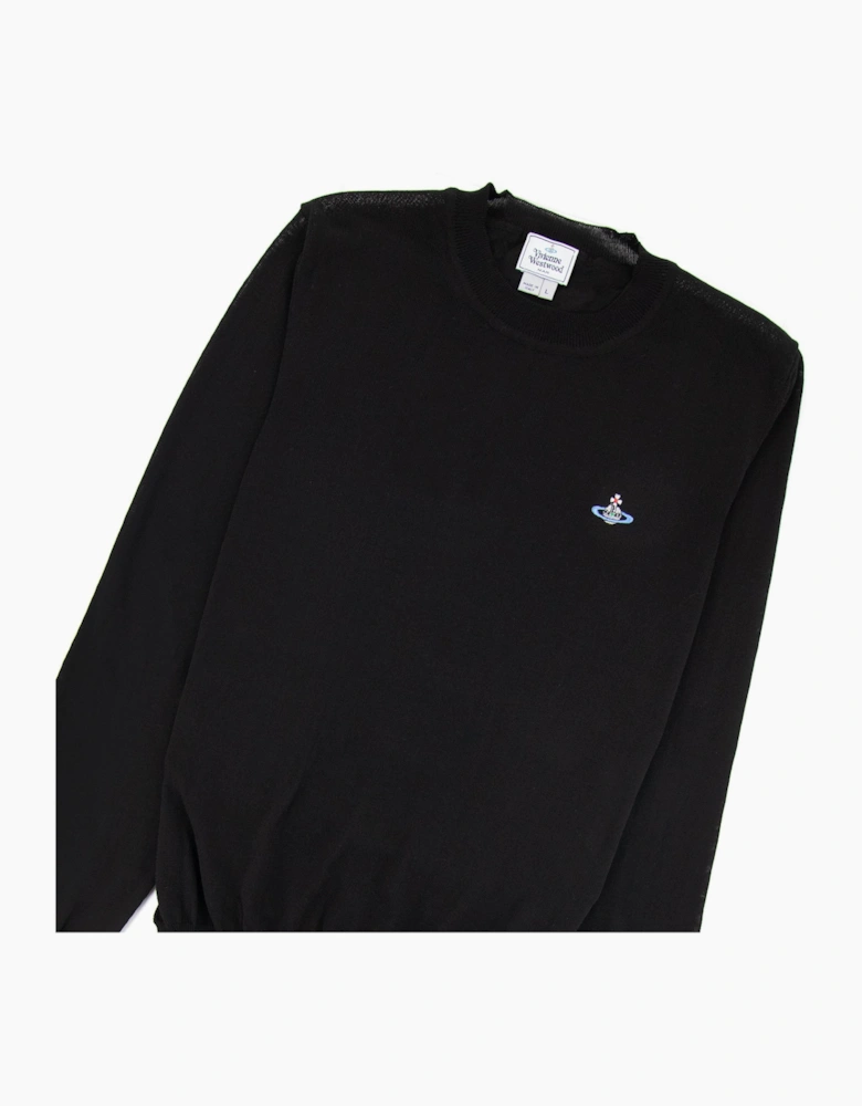 Vivienne Westwood Orb Logo Crewneck Knitted Sweatshirt Black