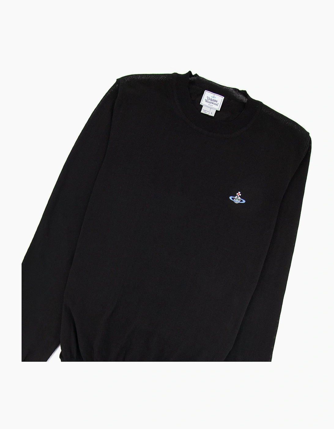 Vivienne Westwood Orb Logo Crewneck Knitted Sweatshirt Black