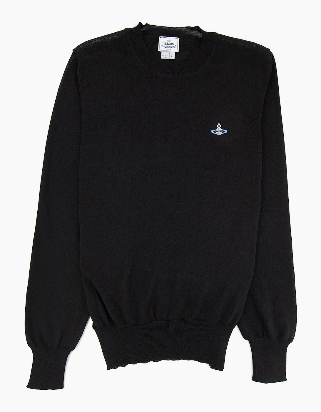Vivienne Westwood Orb Logo Crewneck Knitted Sweatshirt Black