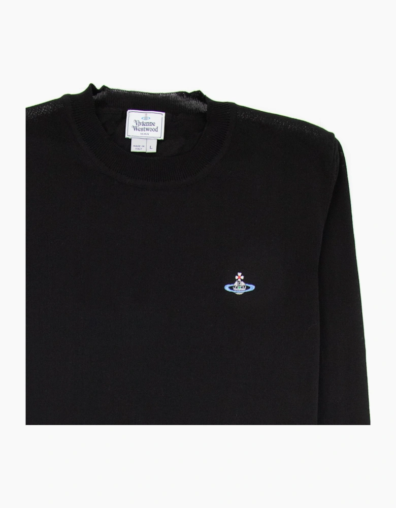 Vivienne Westwood Orb Logo Crewneck Knitted Sweatshirt Black