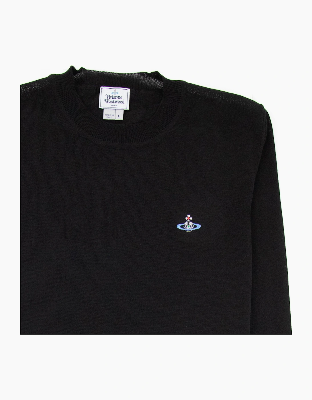 Vivienne Westwood Orb Logo Crewneck Knitted Sweatshirt Black