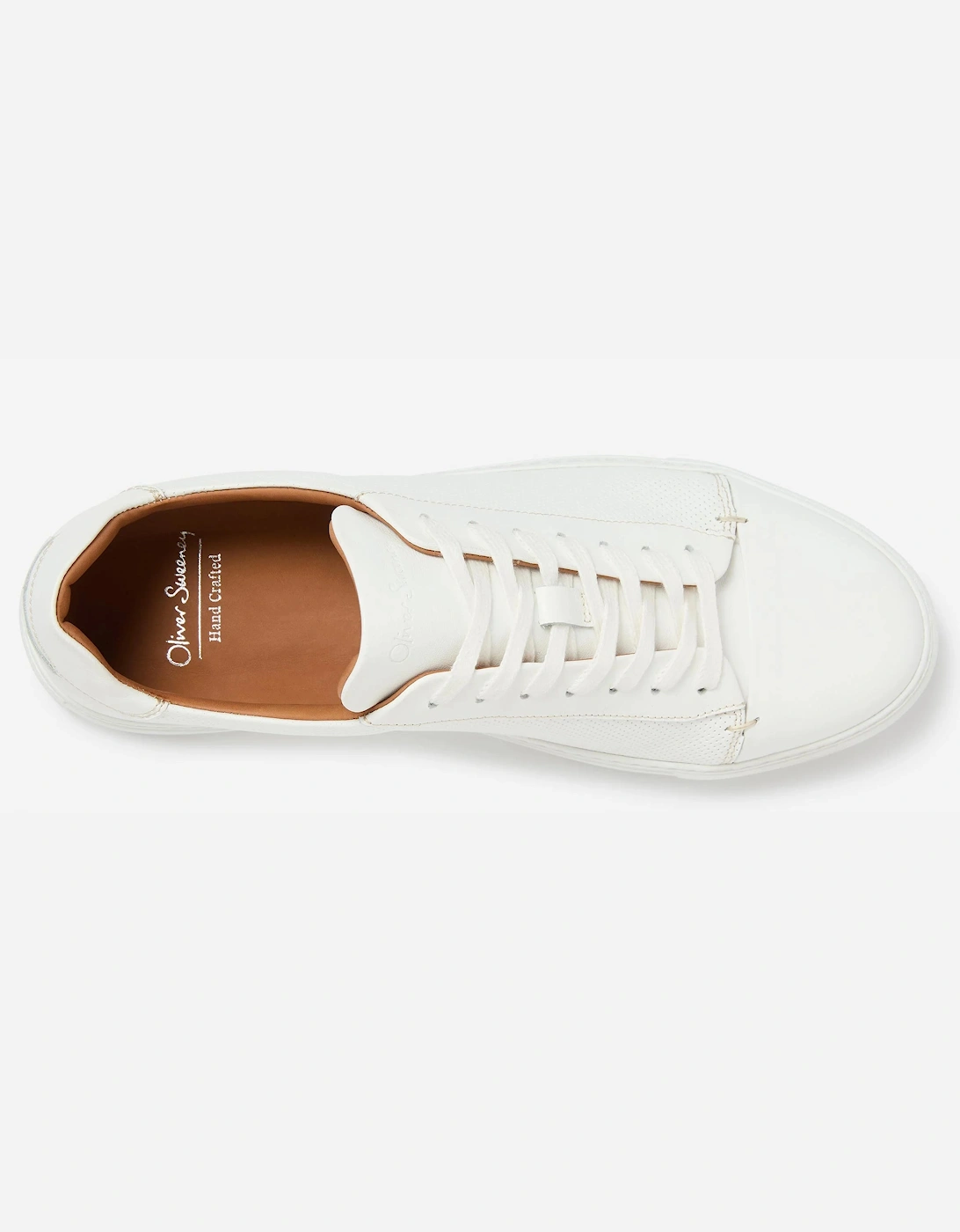 Oliver Sweeney Almada Mens Perforated Leather Trainers - White