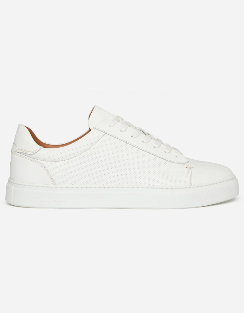 Oliver Sweeney Almada Mens Perforated Leather Trainers - White