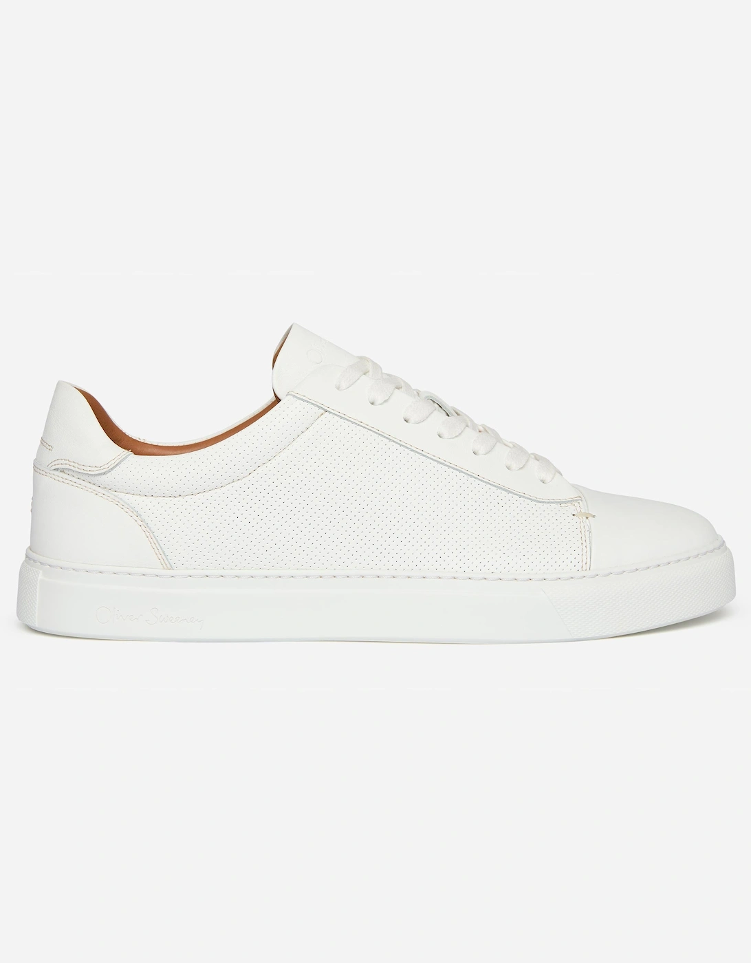 Oliver Sweeney Almada Mens Perforated Leather Trainers - White