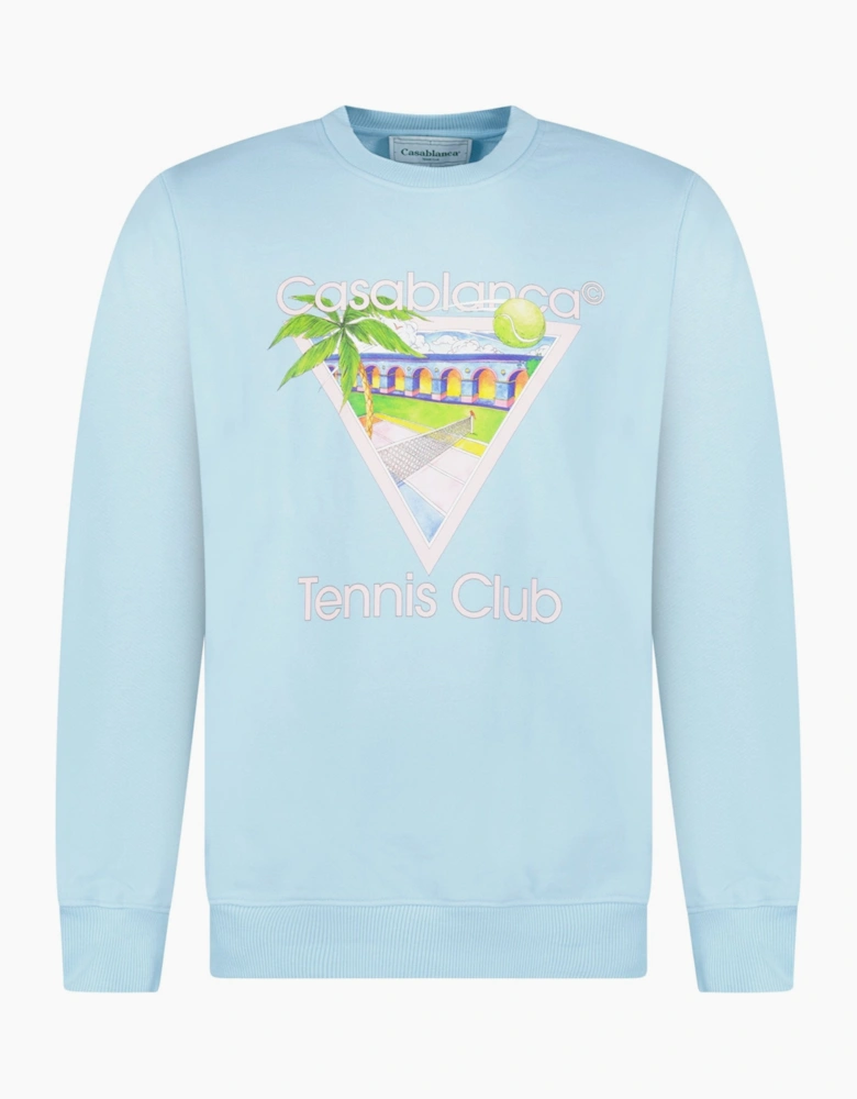 Casablanca ‘Tennis Club’ Graphic Sweatshirt in Baby Blue