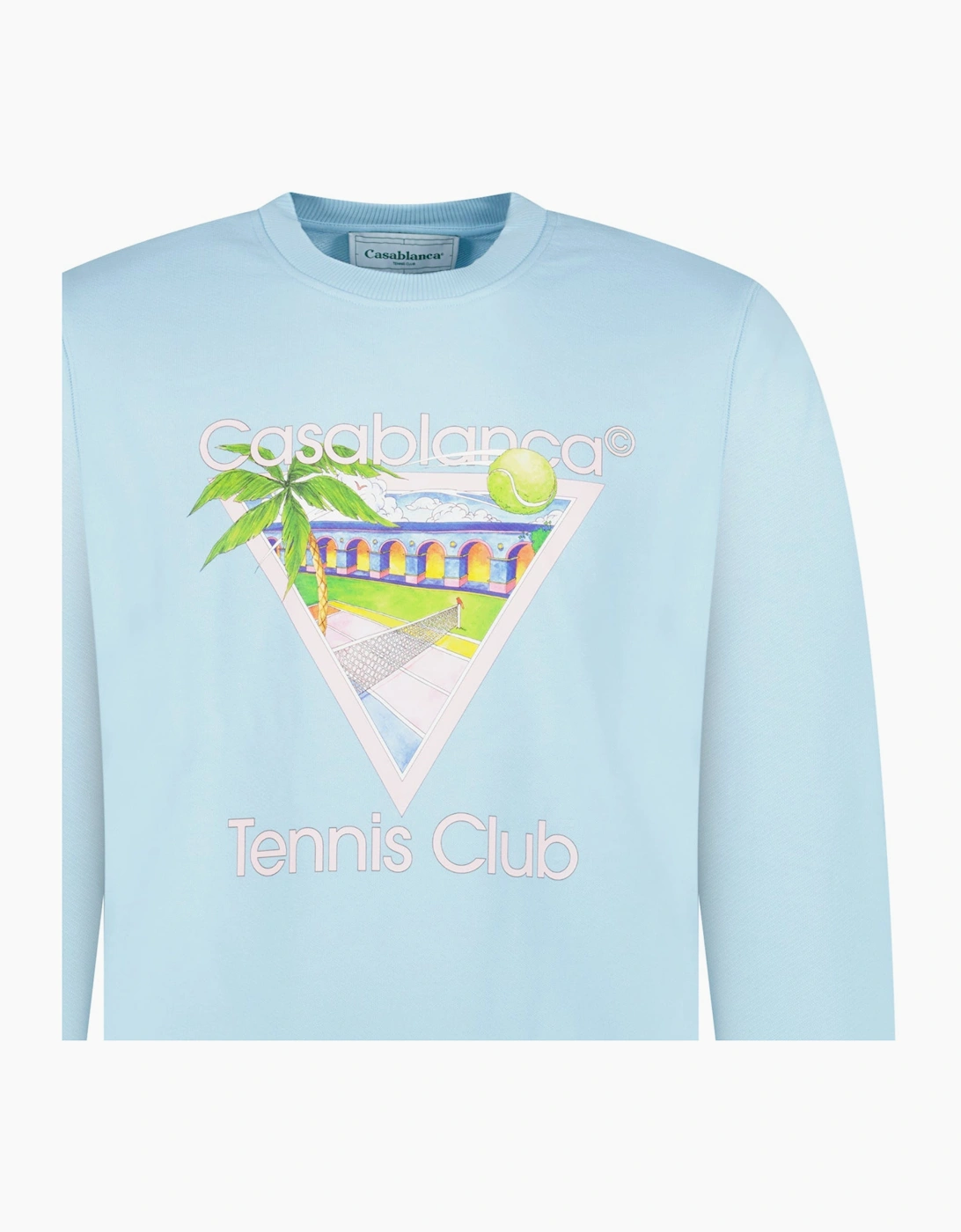 Casablanca ‘Tennis Club’ Graphic Sweatshirt in Baby Blue