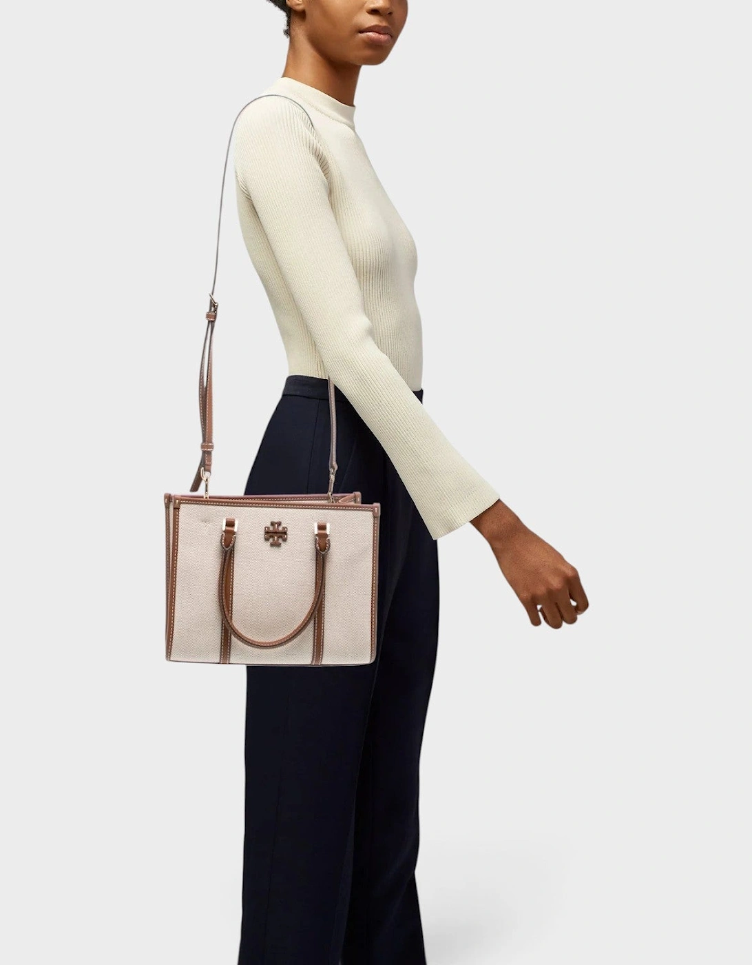 Canvas Top Handle Bag Beige