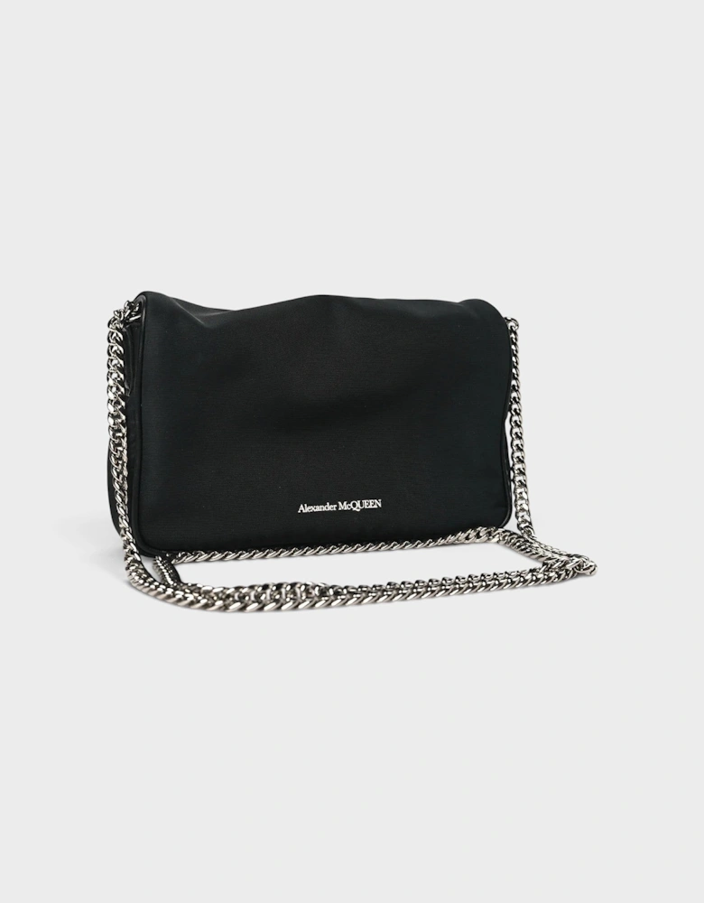 Nylon Graffiti Skull Small Crossbody Bag Black White