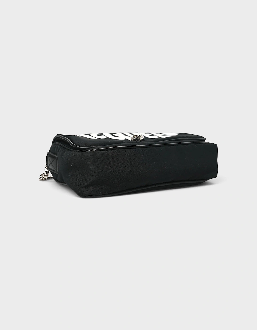 Nylon Graffiti Skull Small Crossbody Bag Black White