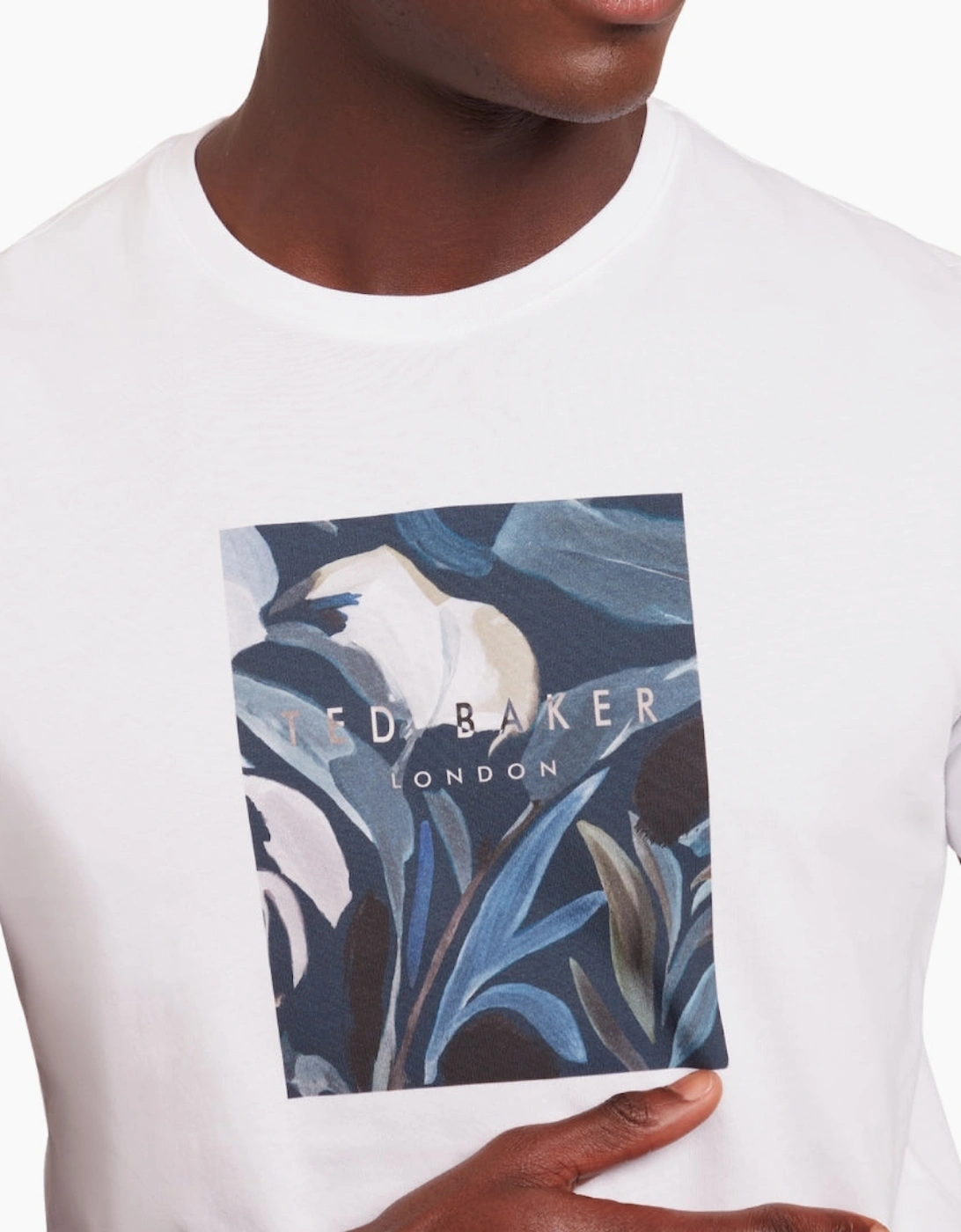 Ted Baker Justino Box Print White Graphic T-Shirt