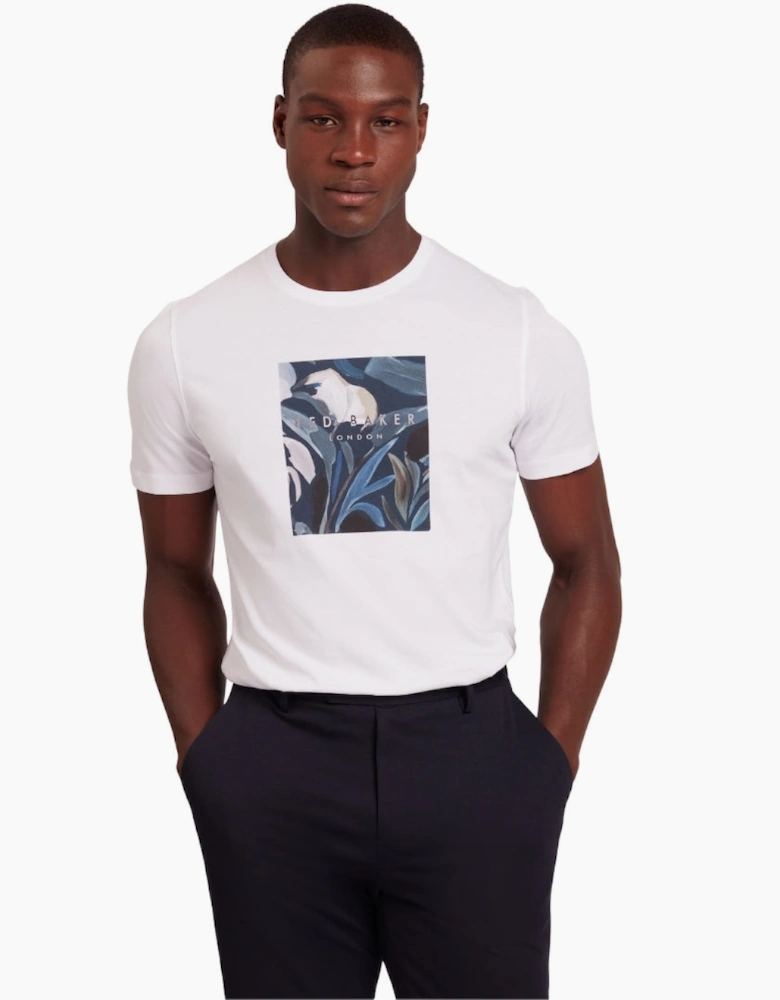 Ted Baker Justino Box Print White Graphic T-Shirt