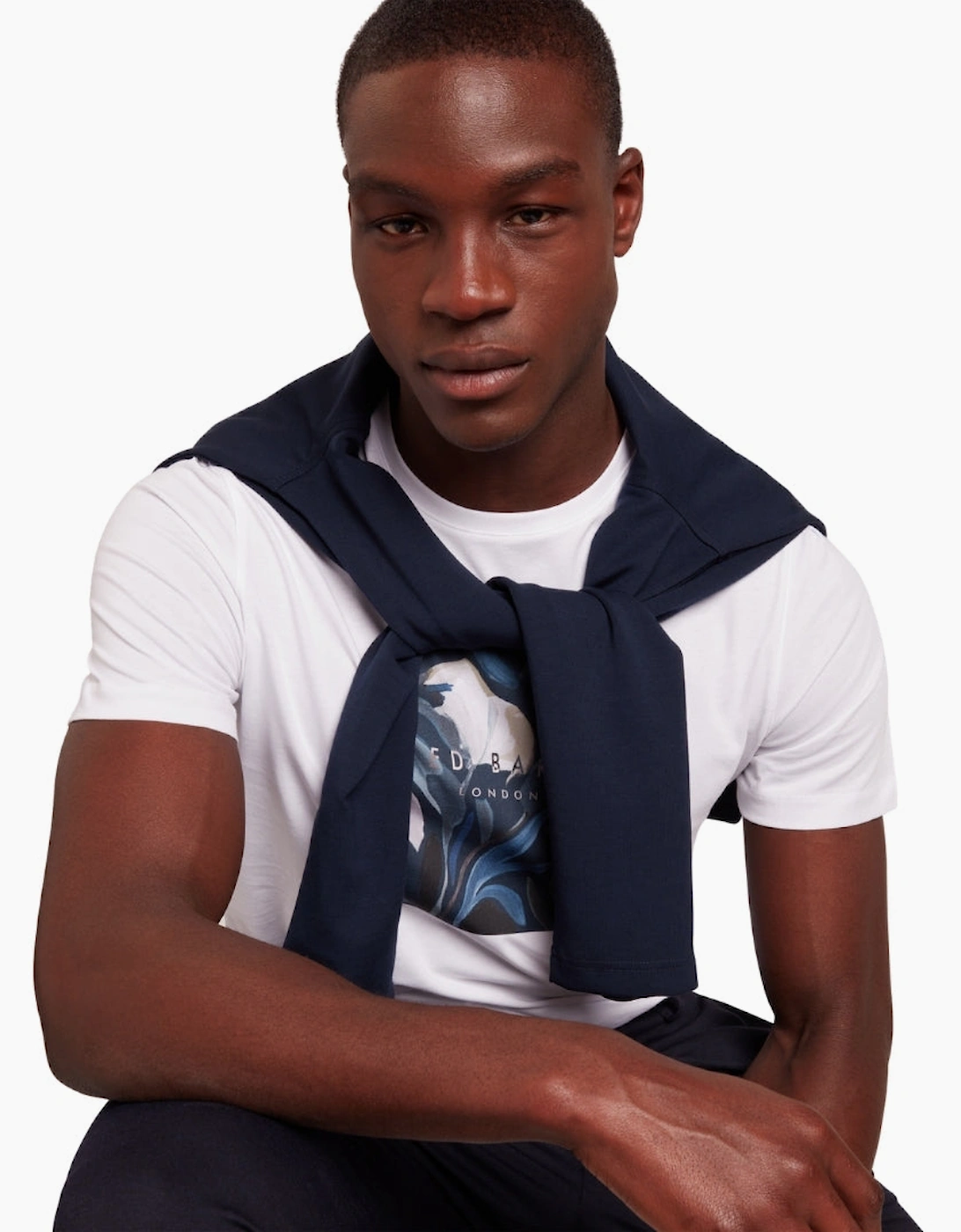 Ted Baker Justino Box Print White Graphic T-Shirt