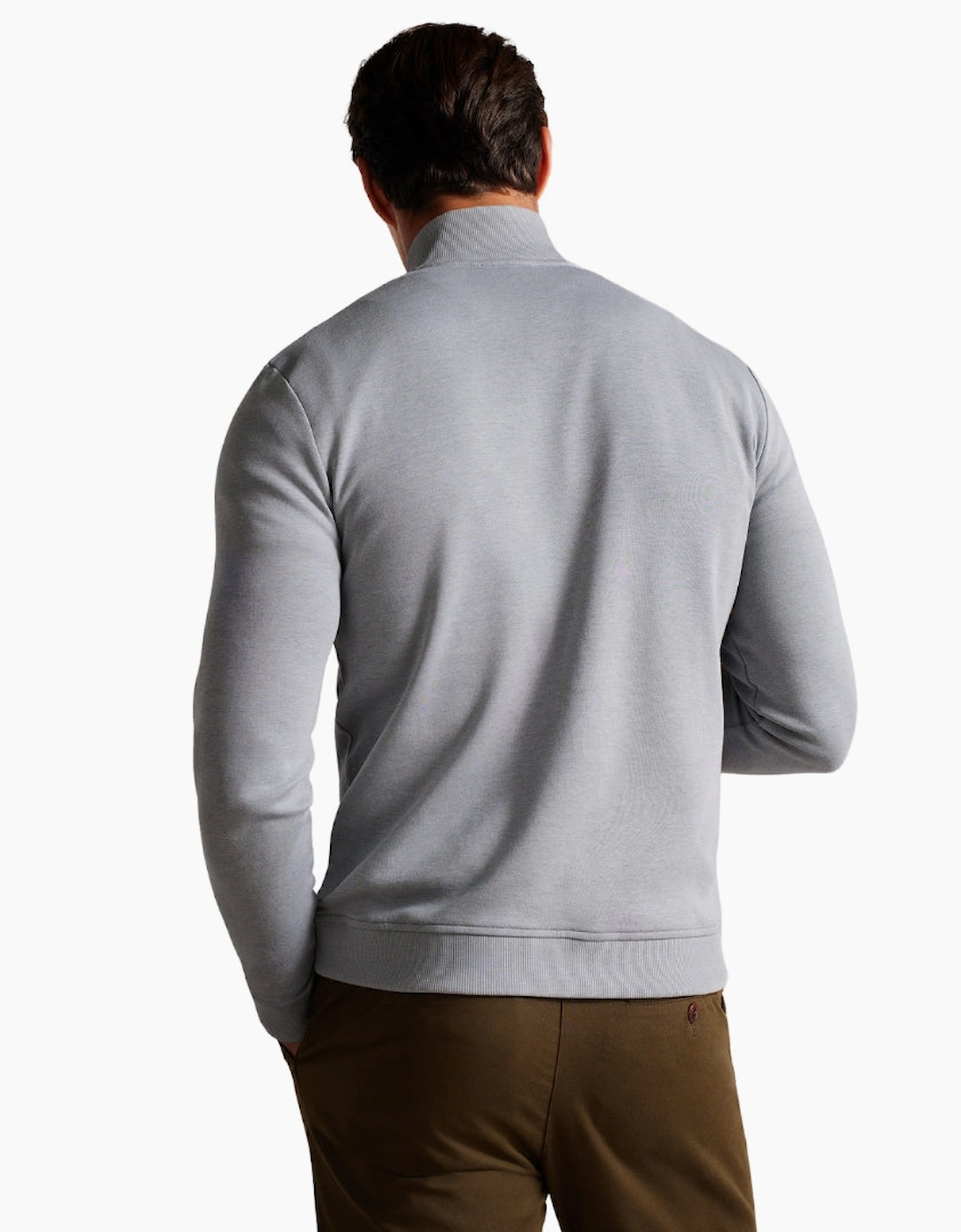 Ted Baker Antram Half Zip Funnel Neck Grey Sweater