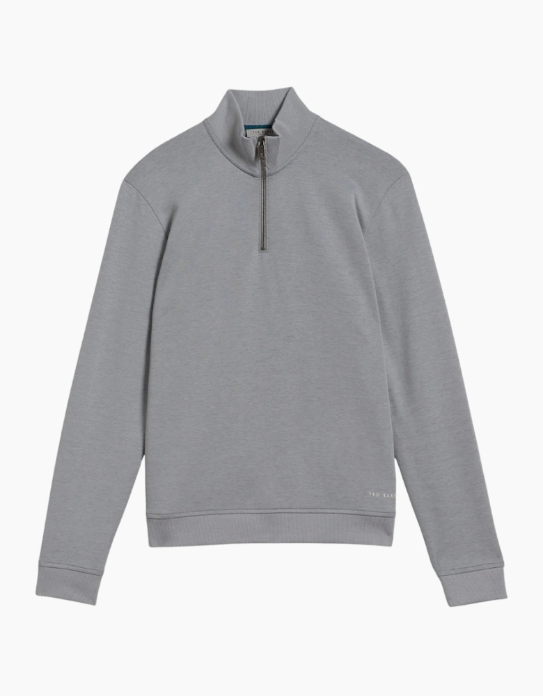 Ted Baker Antram Half Zip Funnel Neck Grey Sweater