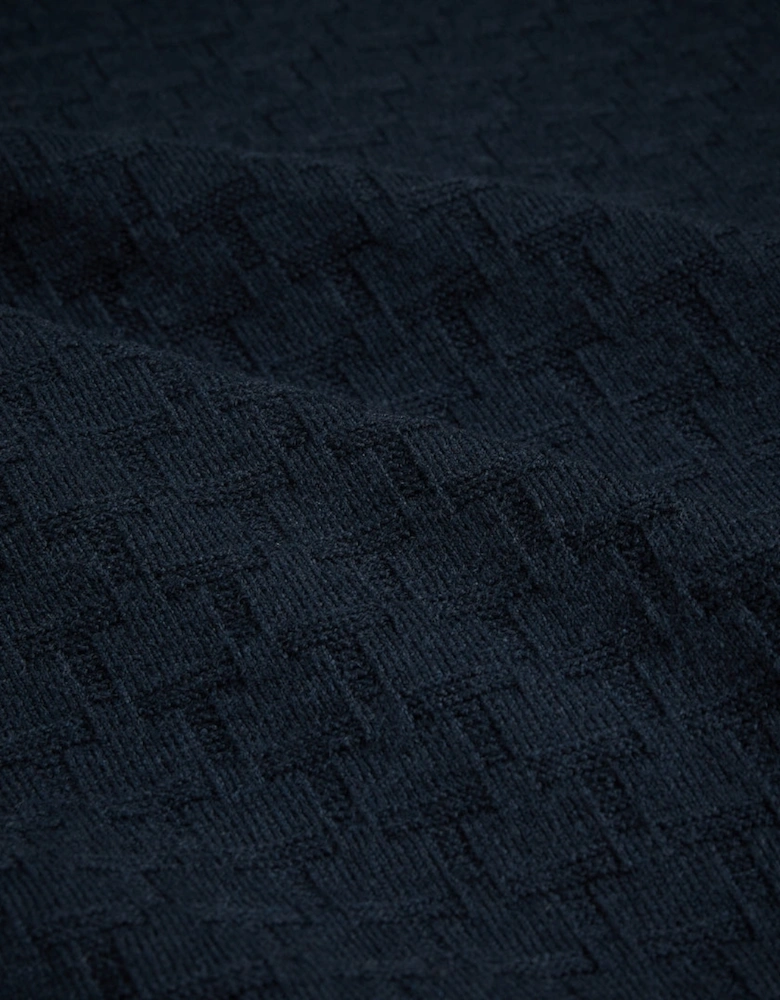 Ted Baker Morar T Stitch Knitted Navy Polo Shirt