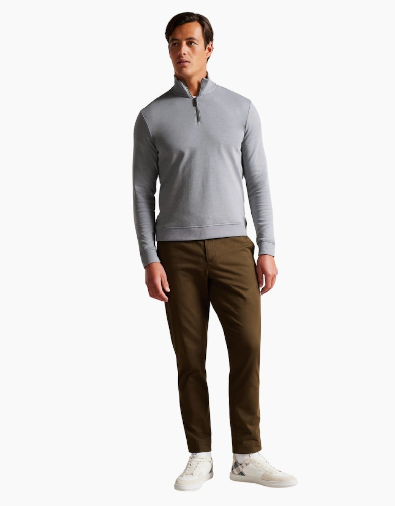 Ted Baker Antram Half Zip Funnel Neck Grey Sweater