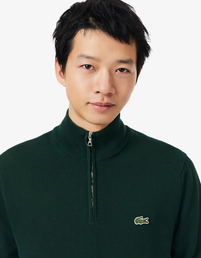 Lacoste Half Zip Logo Mens Sweatshirt - Sinople YZP