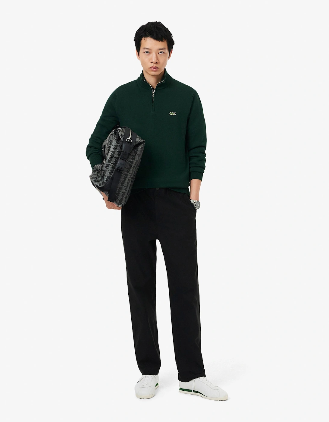 Lacoste Half Zip Logo Mens Sweatshirt - Sinople YZP