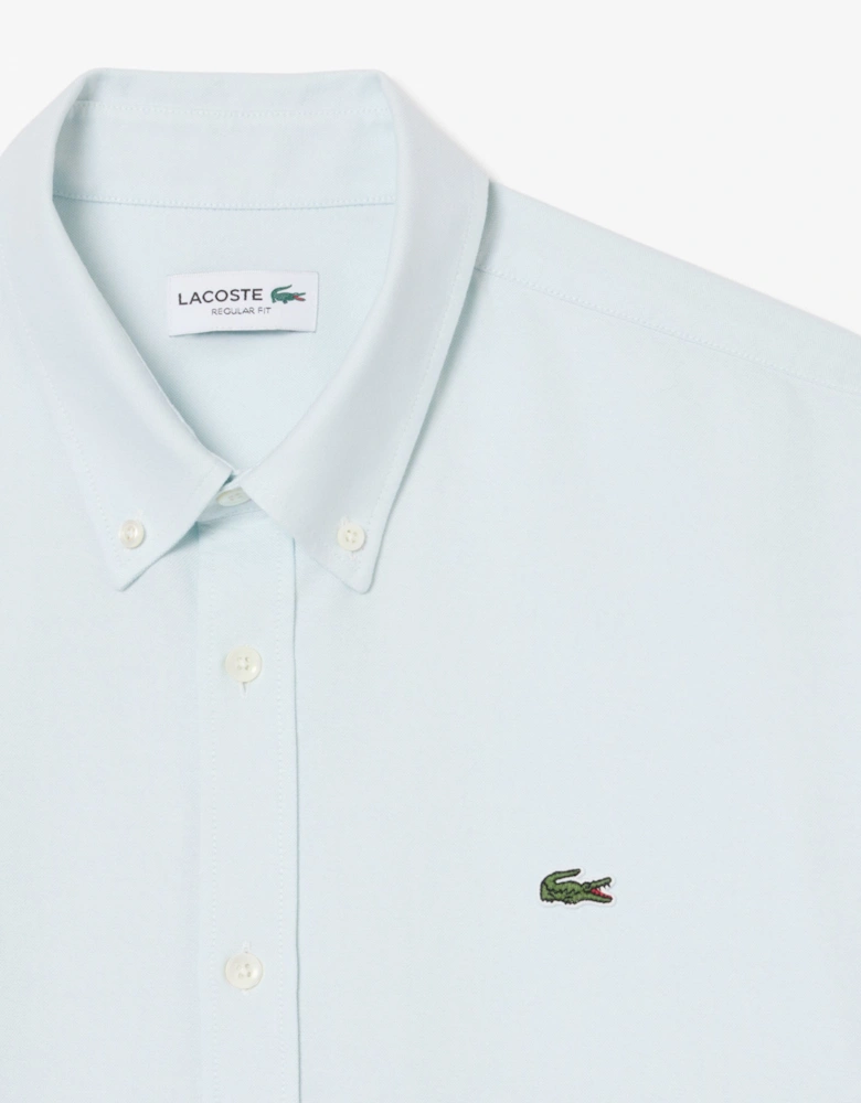 Lacoste Casual Oxford Mens Long Sleeve Shirt - Rill/White MR8