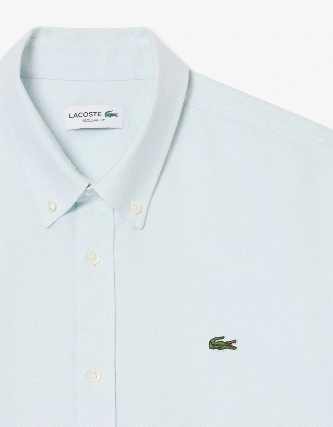 Lacoste Casual Oxford Mens Long Sleeve Shirt - Rill/White MR8