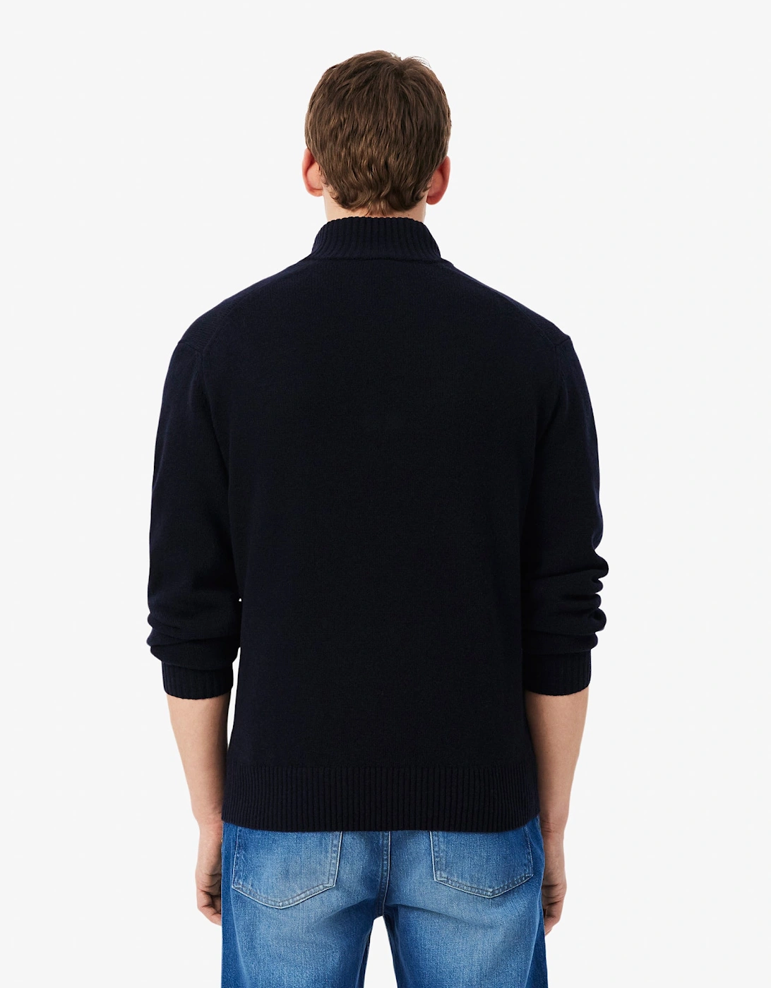 Lacoste Half-Zip Mens Merino Sweatshirt - Navy Blue 166