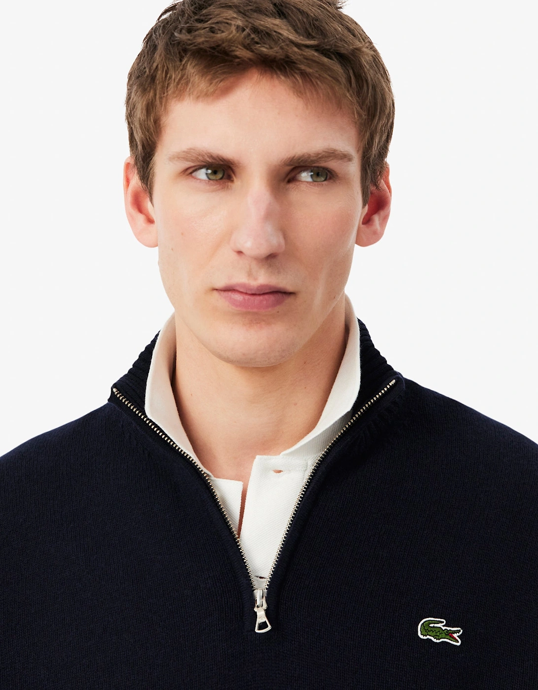 Lacoste Half-Zip Mens Merino Sweatshirt - Navy Blue 166