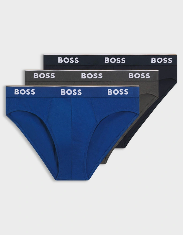 BOSS Orange 3 Pack Mens Power Briefs - Open Blue 487
