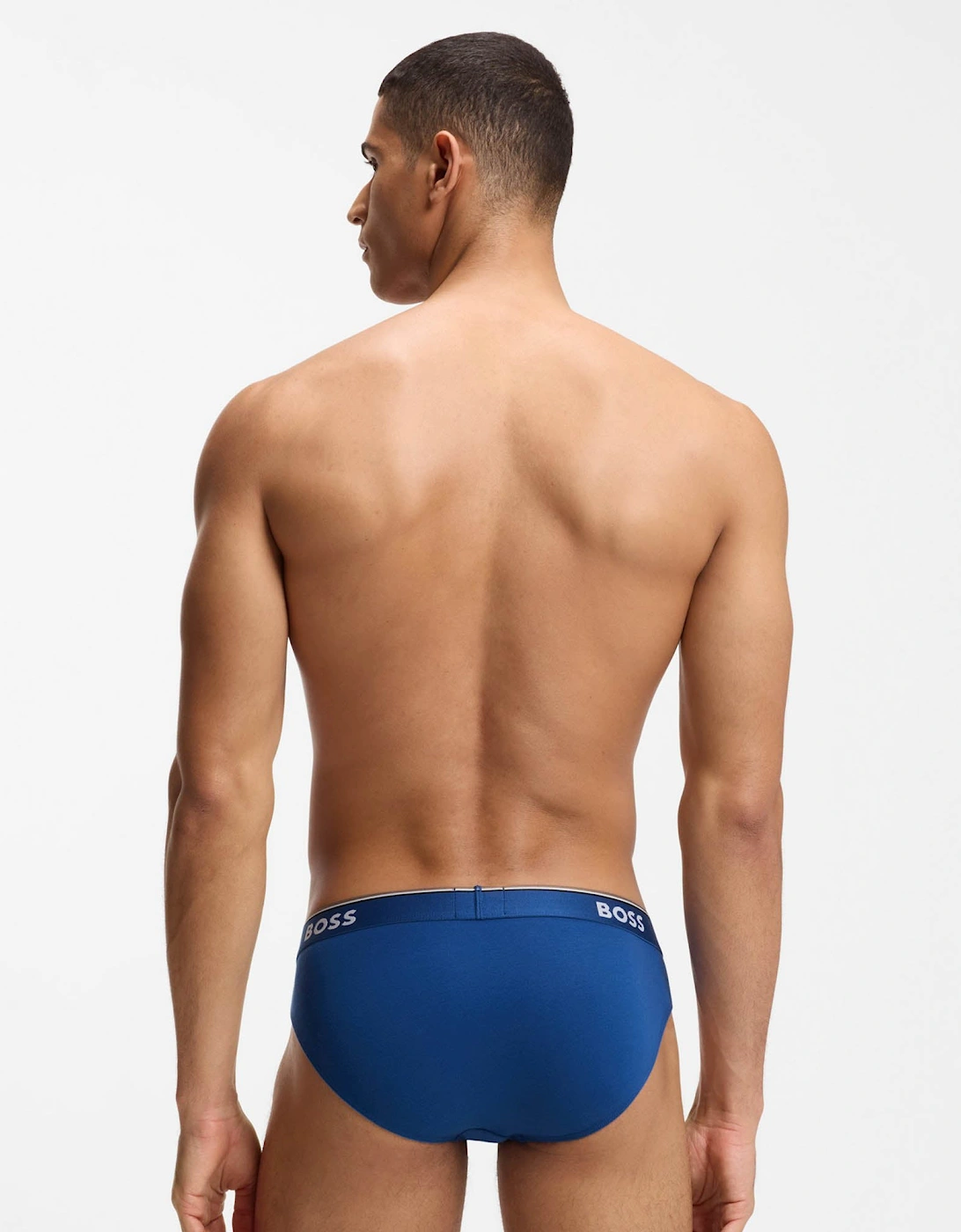 BOSS Orange 3 Pack Mens Power Briefs - Open Blue 487