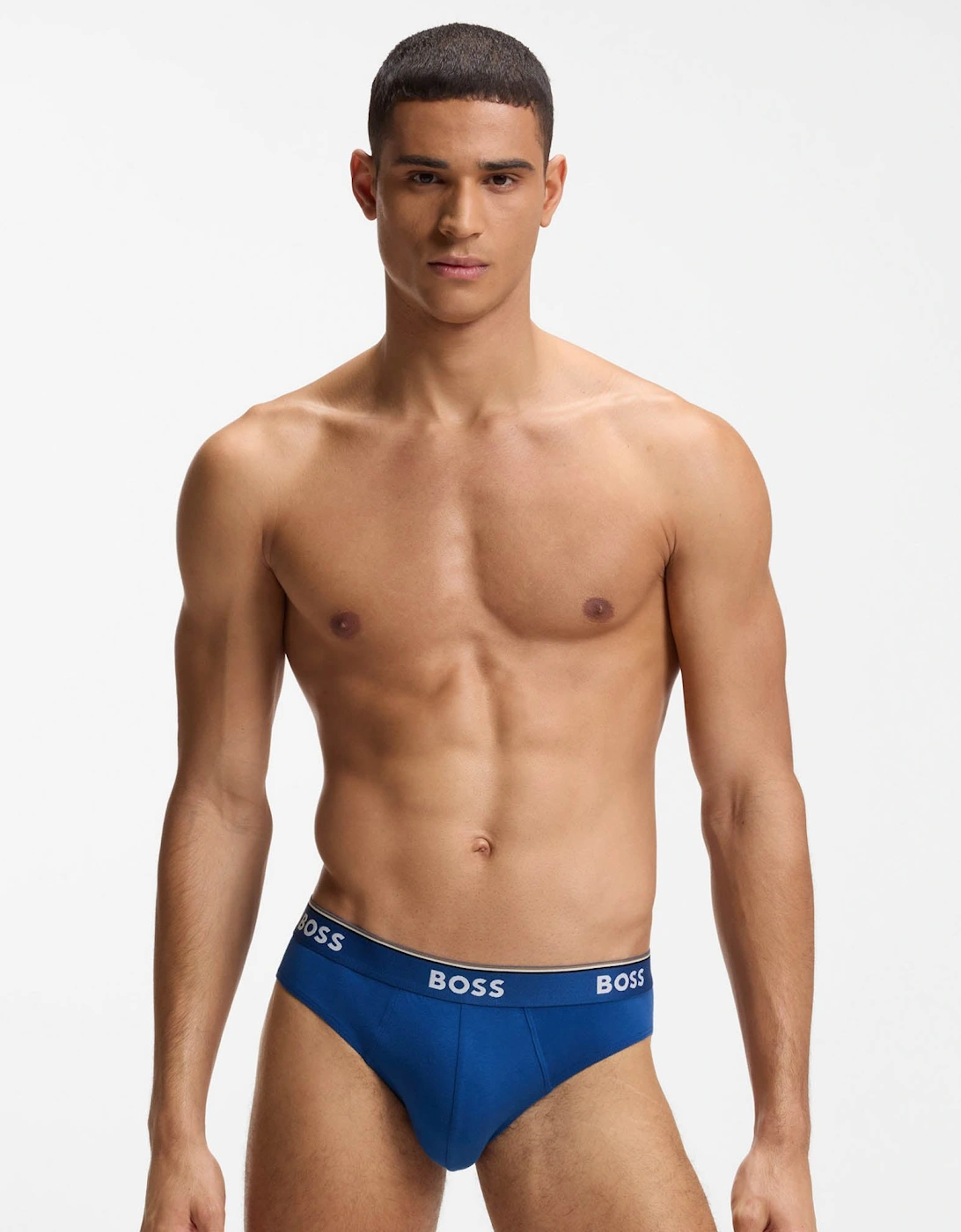 BOSS Orange 3 Pack Mens Power Briefs - Open Blue 487