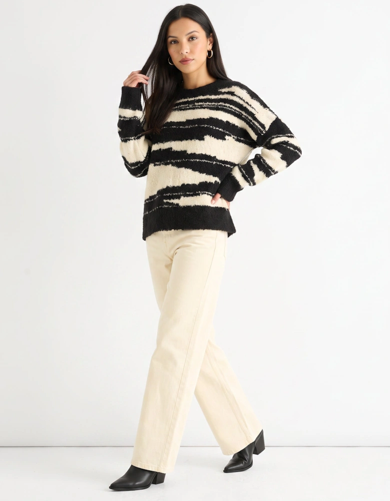 Mono Abstract Oversized Recycle Mix Knit Jumper