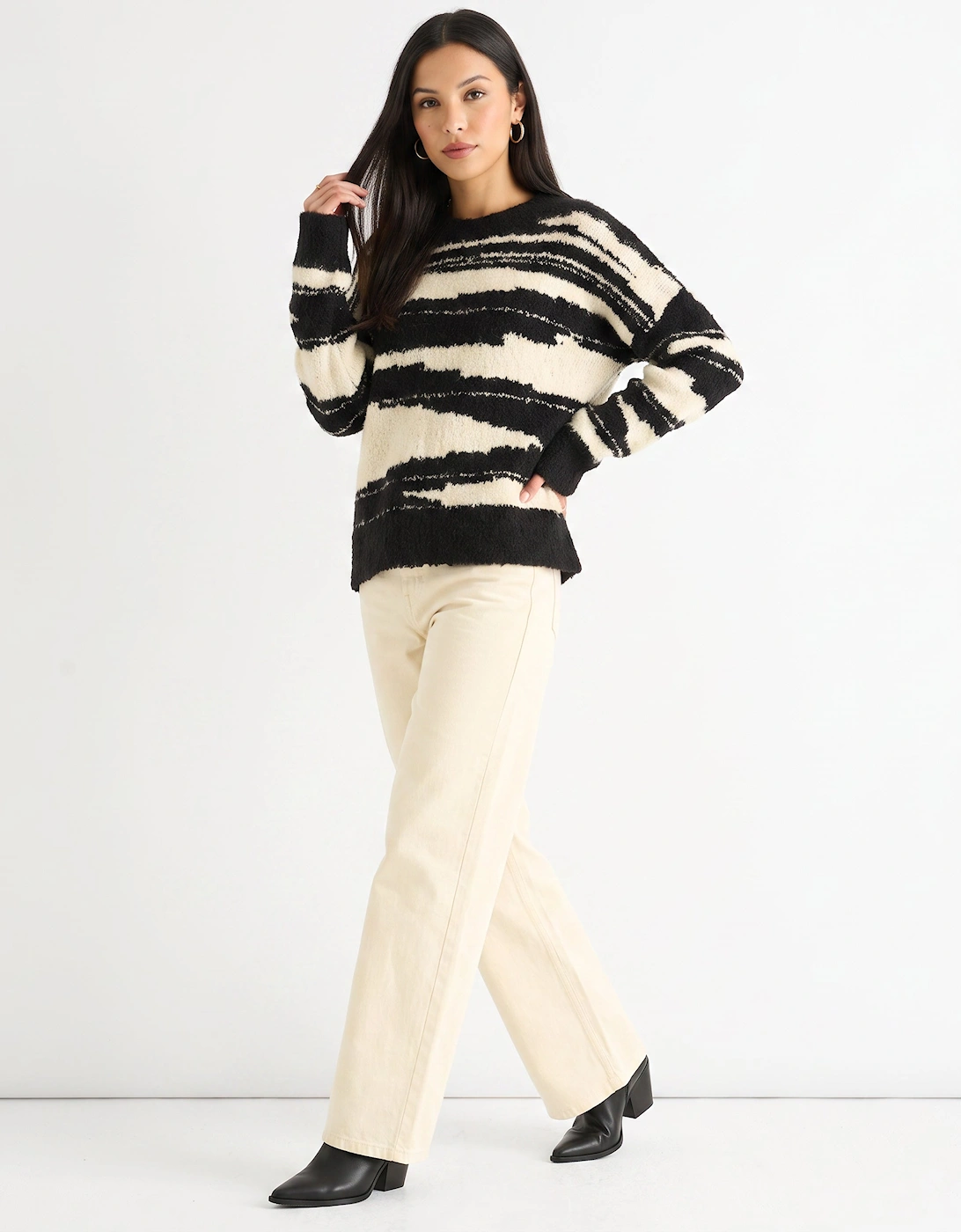 Mono Abstract Oversized Recycle Mix Knit Jumper