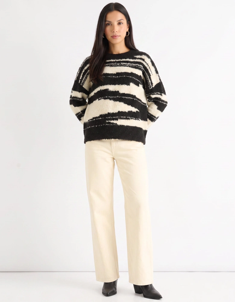 Mono Abstract Oversized Recycle Mix Knit Jumper