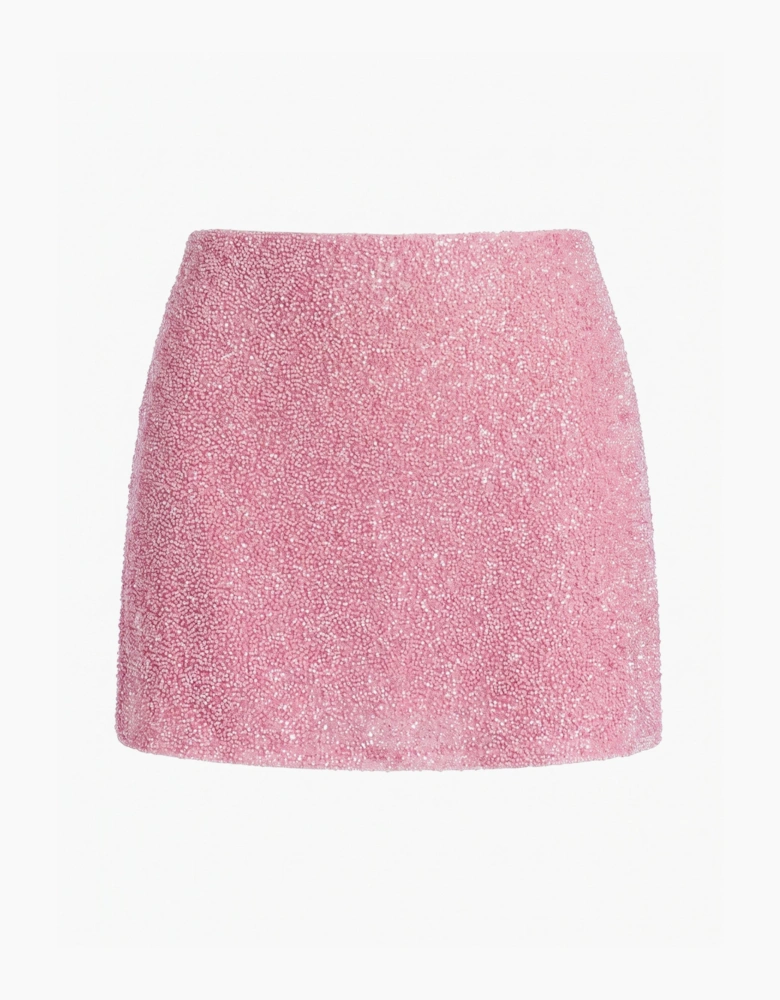 Marie Hand Beaded Premium Co-Ord Mini Skirt Multi Colour