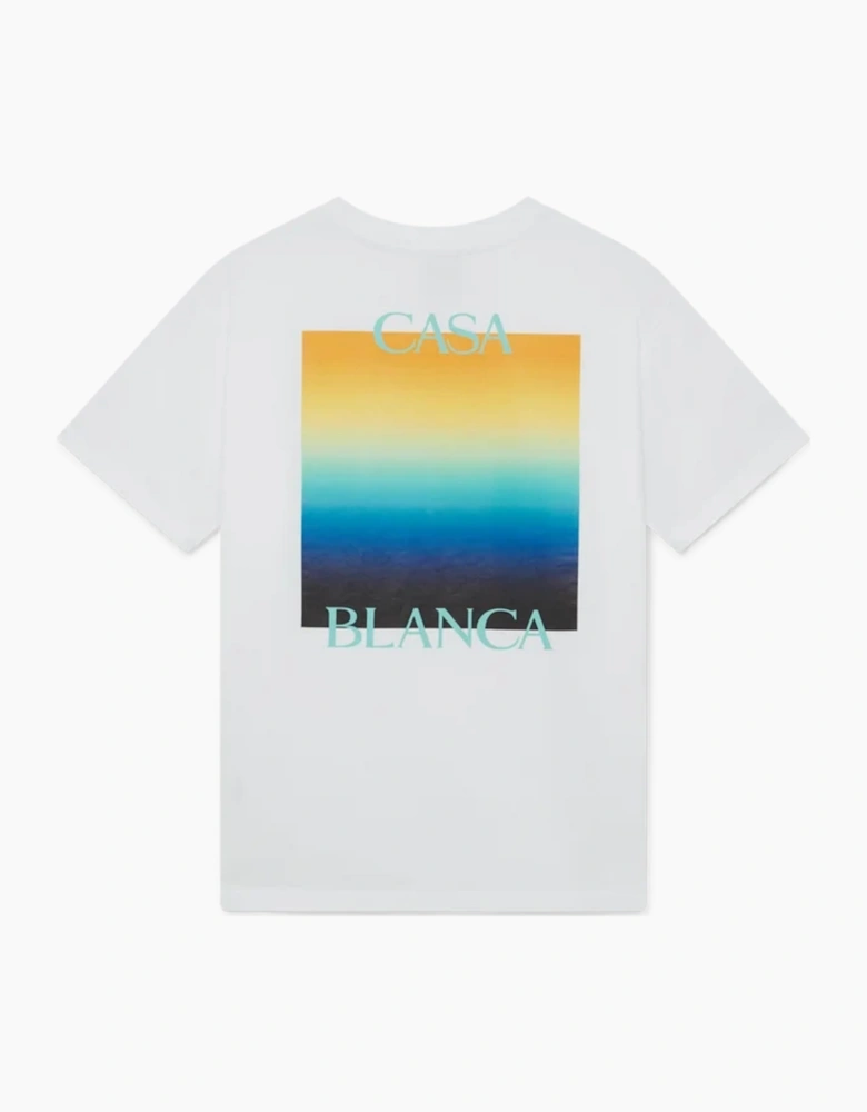 CASABLANCA GRADIENT SQUARE TEE WHITE