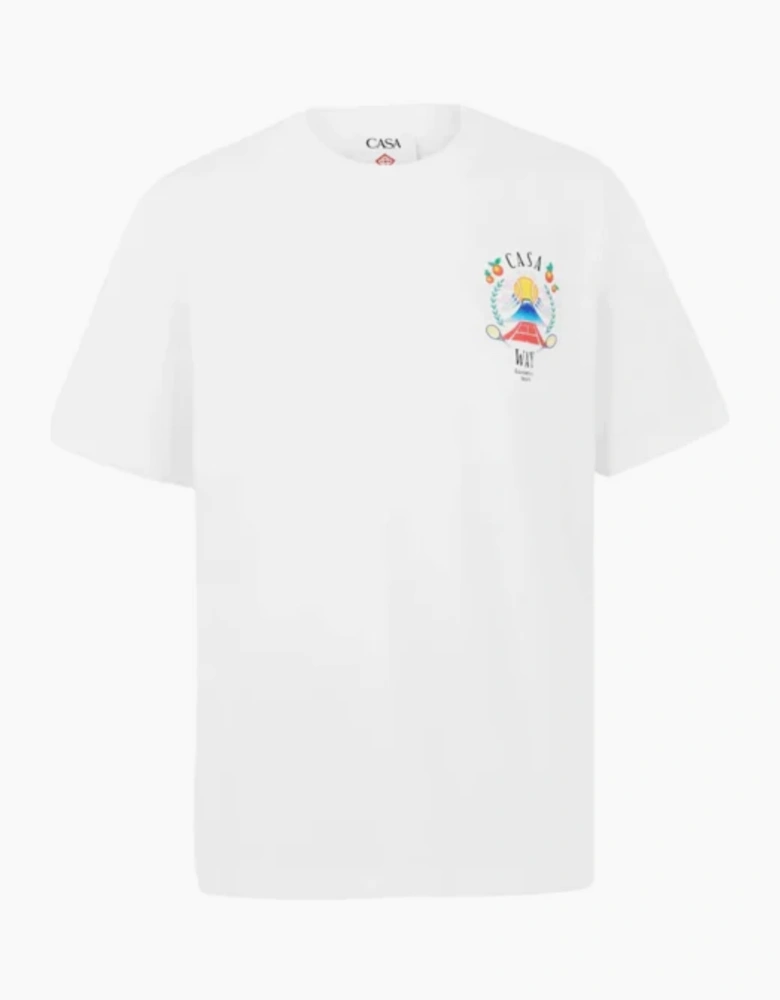 CASABLANCA CASA WAY MOUNTAIN TEE WHITE