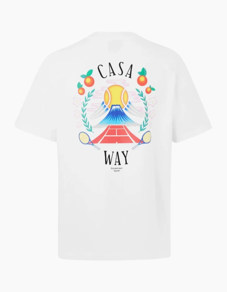 CASABLANCA CASA WAY MOUNTAIN TEE WHITE