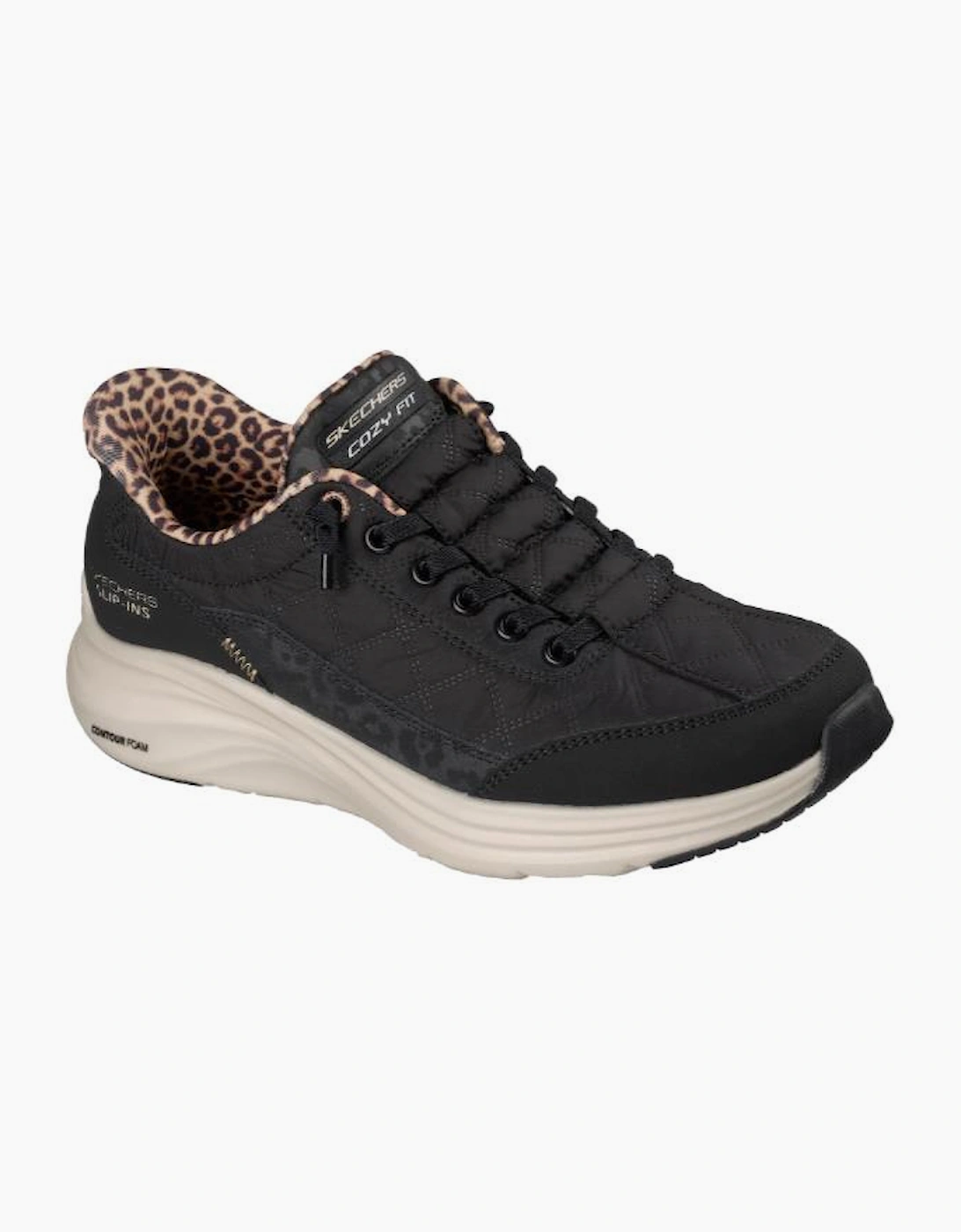 Skechers Slip-ins: Contour Foam - Cozy Fit Leopard Dream 150419 in Black