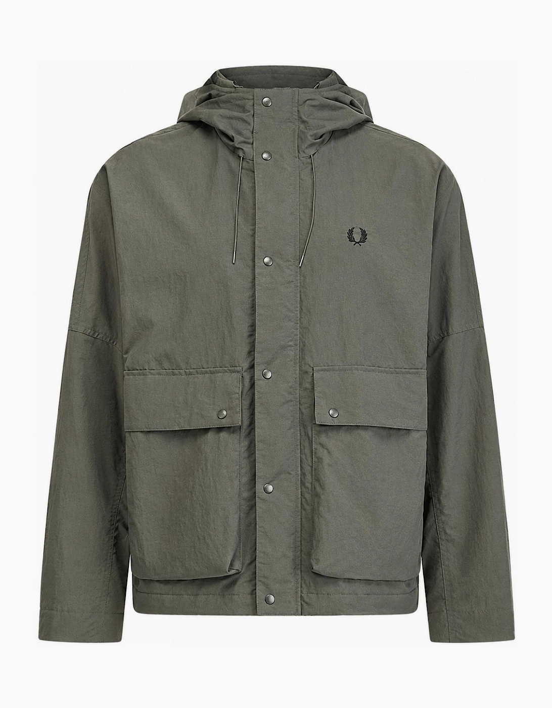 Fred Perry Cropped Ripstop Parka Jacket Field Green